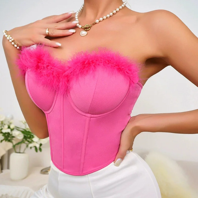 New Women's Sexy Fashion Wrap Chest Solid Off-Shoulder Short Collar Short Chest Features Out Sweater Belly Sweater