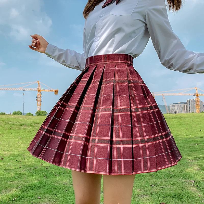 

Women's Plaid Folds Pleated Skirt High Waist Mini Skirt Preppy Style Jk Uniform Skirt