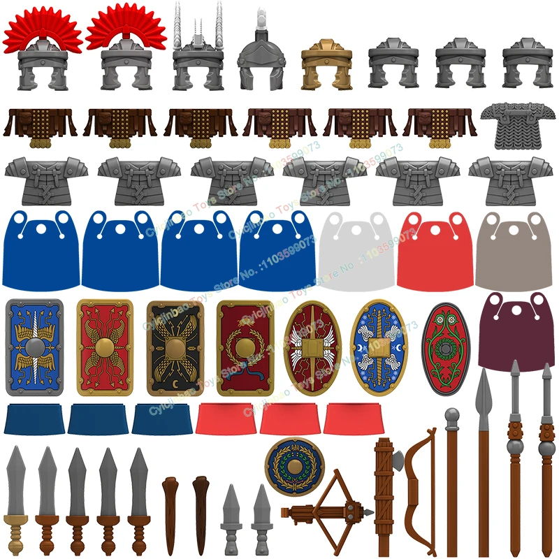 

N818-821 Medieval Roman Knight Soldiers Assembling Building Blocks Action Figure Doll Educational Toy for Children Gifts
