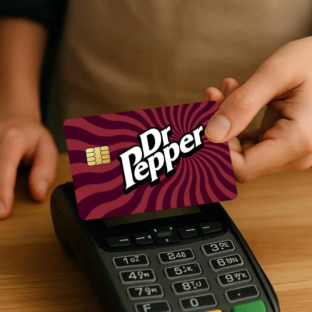 ملصقات بطاقات الائتمان D-Dr P-Pepper-s الأنيقة لحافلة البنك مترو 4 قطع غطاء فيلم هدية #3