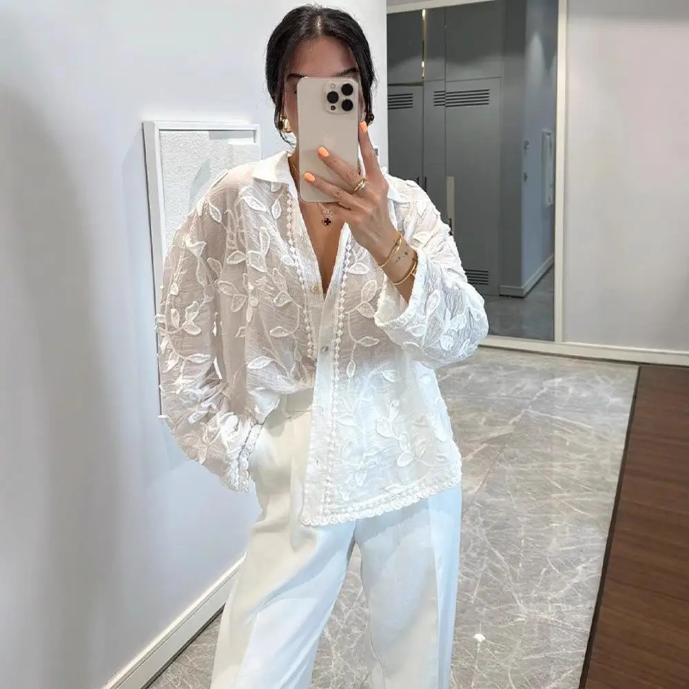 

Faionable Color Long Sve irt with Single Button Collar Print Casual Sle Women's Spring New Arrival