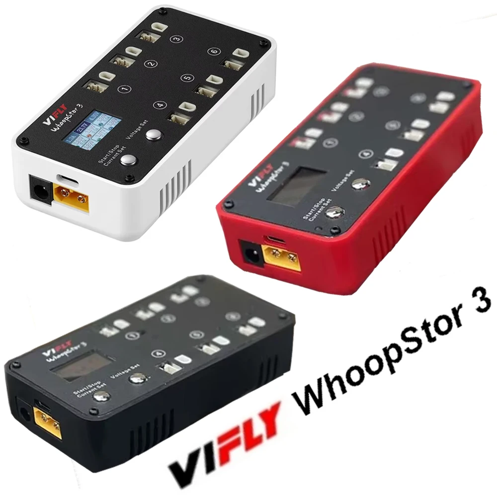 NEW VIFLY WhoopStor 3 V3 6 Ports 1S LIPO Battery Charger Discharger Storage Function for FPV Tinywhoop 4.2V 4.35V BT2.0 PH2.0
