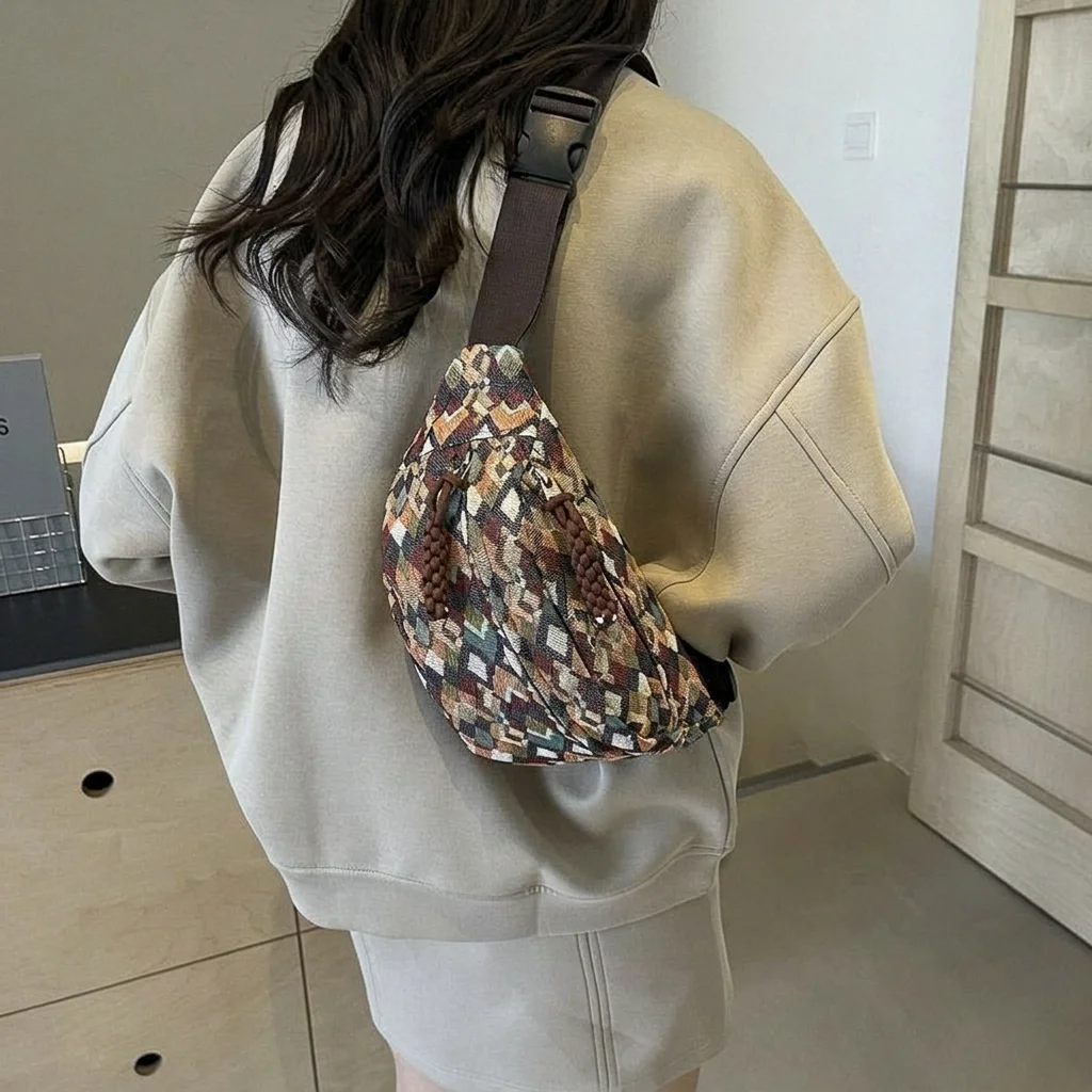 

Wide Strap Waist Bag Casual Bag Trendy Crossbody Bag for Women Single Shoulder Chest Bag Korean Style Small Fresh Women's Bag