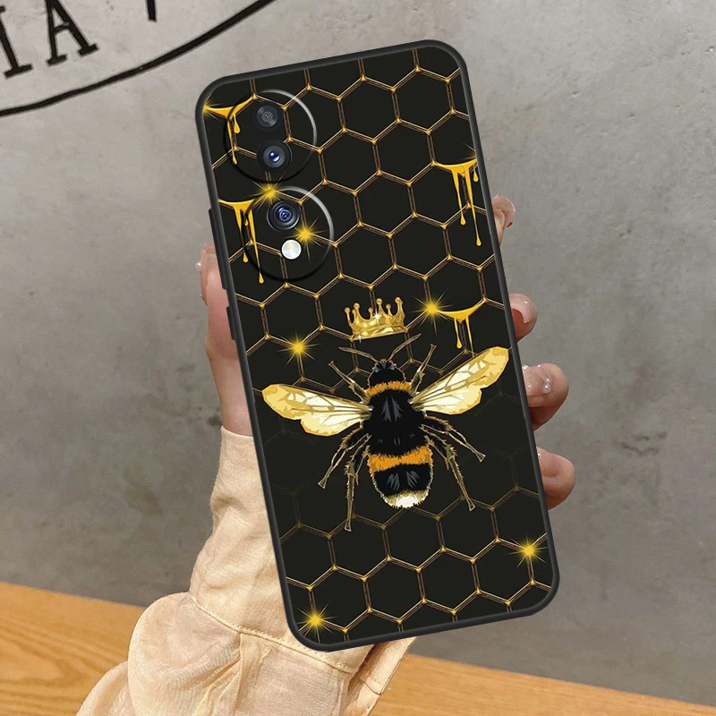 Bee Art Print cute cartoon floral Case For Huawei P30 Pro P50 P20 P40 Lite P Smart 2019 Nova 5T Honor 50 70 X7 X8 X9 Cover