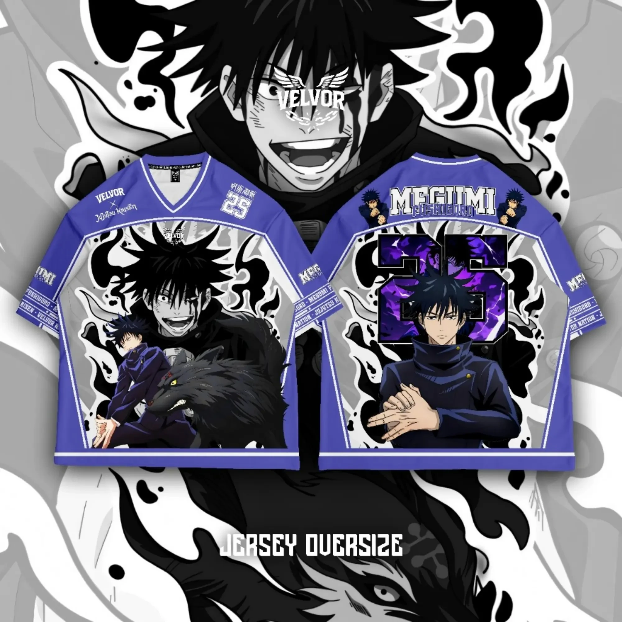 

Футболка с короткими рукавами для родителей и детей с изображением персонажа аниме Мегуми Фушигуро, летняя, быстросохнущая, дышащая, удобная