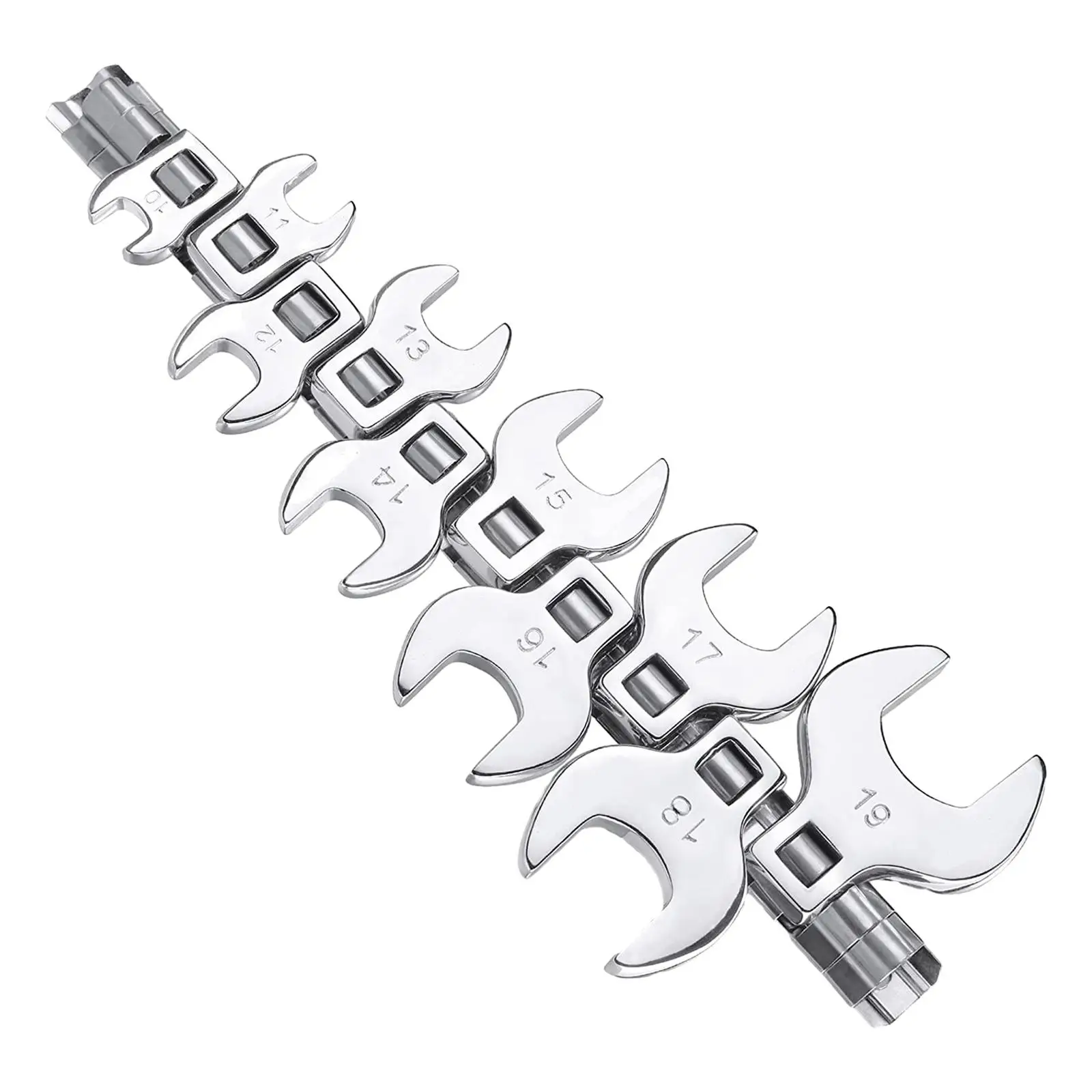 10 Pieces 3/8 inch Drive Crowfoot Wrench Set SAE Mechanic Tools Hand Tool 10-19mm Durable Repair Tools Steel Crows Foot Wrench