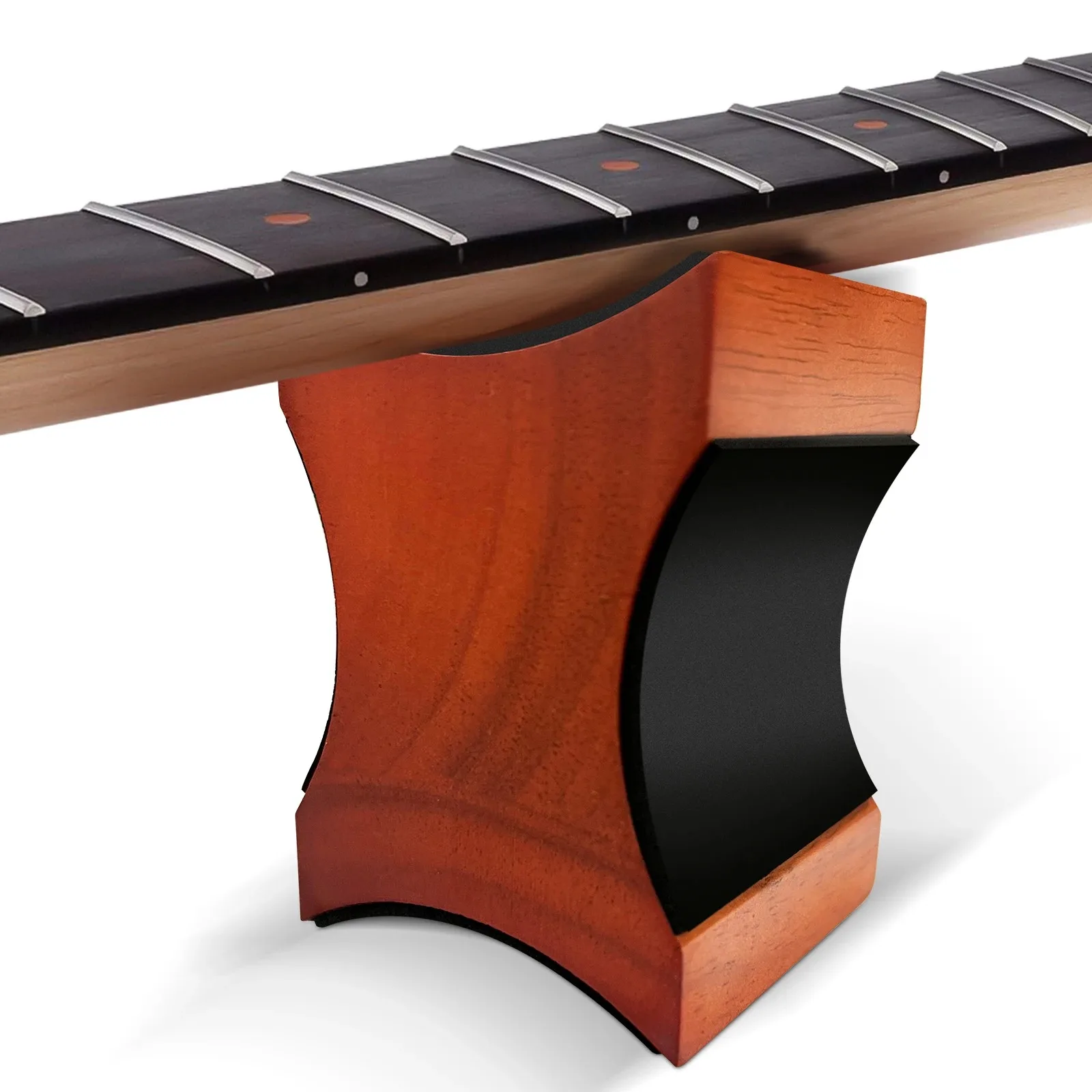 

Adjustable Guitar Neck Support Pillow - Mahogany Wood, 2 Height Settings, for Electric/Acoustic Guitar, Bass, Mandolin - Luthier