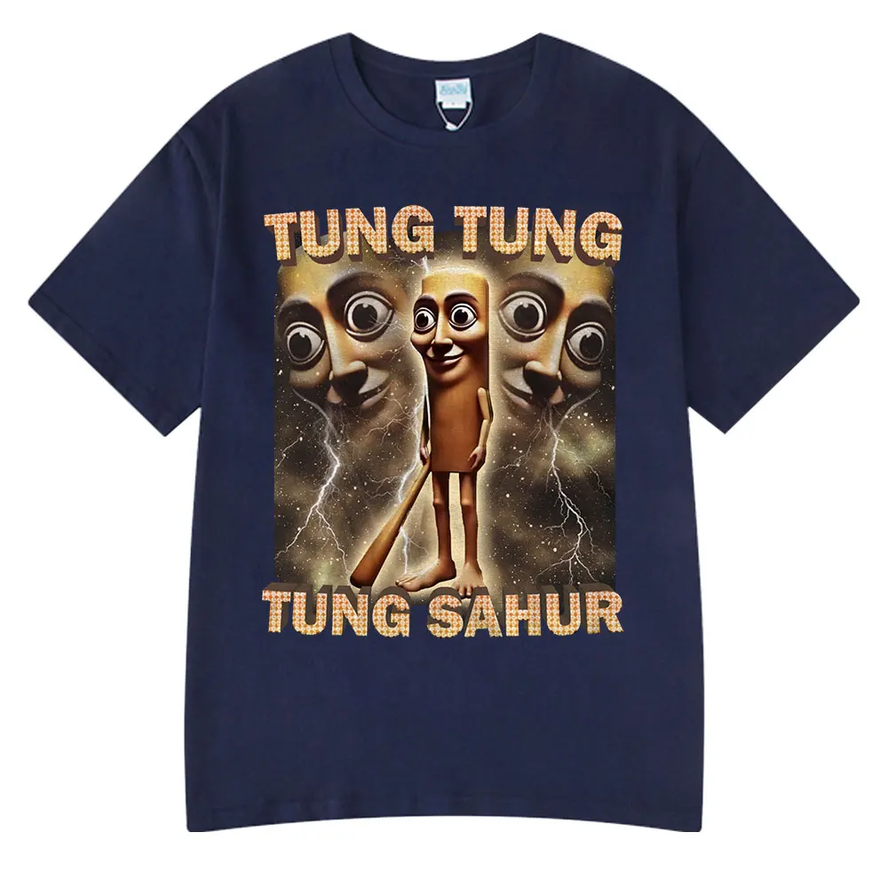 Tung Tung Tung Sahur Funny Baseball Bat Meme T-shirt Men Clothing Fashion Humor Style T Shirts Unisex Summer O-Neck Tops T Shirt image 2