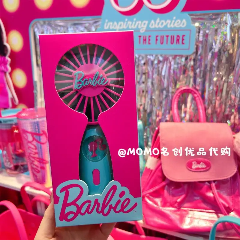 Barbies Shine Series Handheld Portable Fan Charging Pink Outdoor Portable Standing Handheld Girl Heart Small Fans Cooling Device