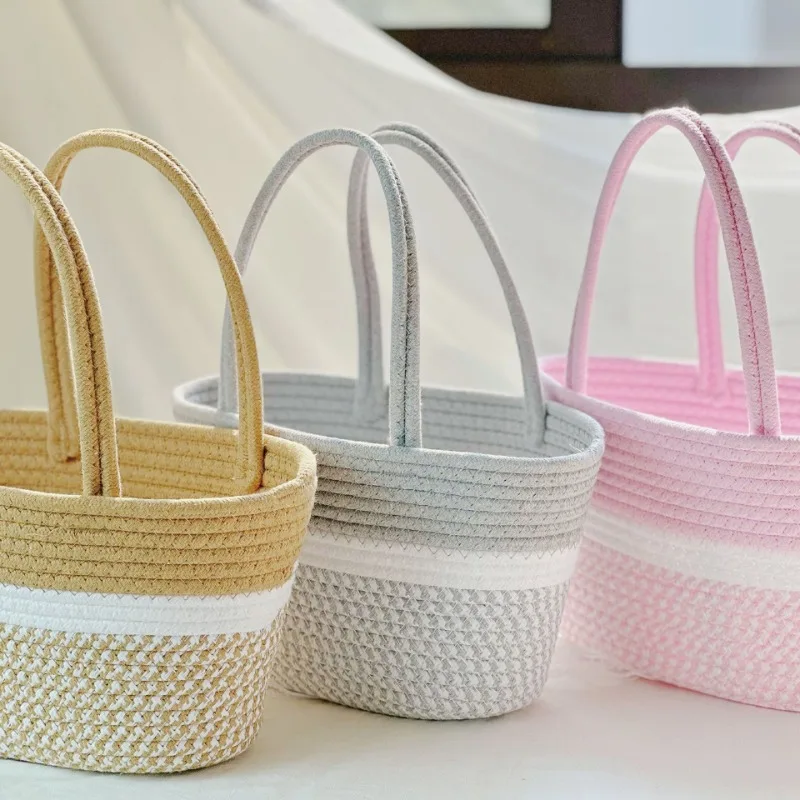 

Плетеная и сочетающаяся цвета сумка большой емкости ручная сумка для хранения новая маленькая и свежая сумка для отпуска