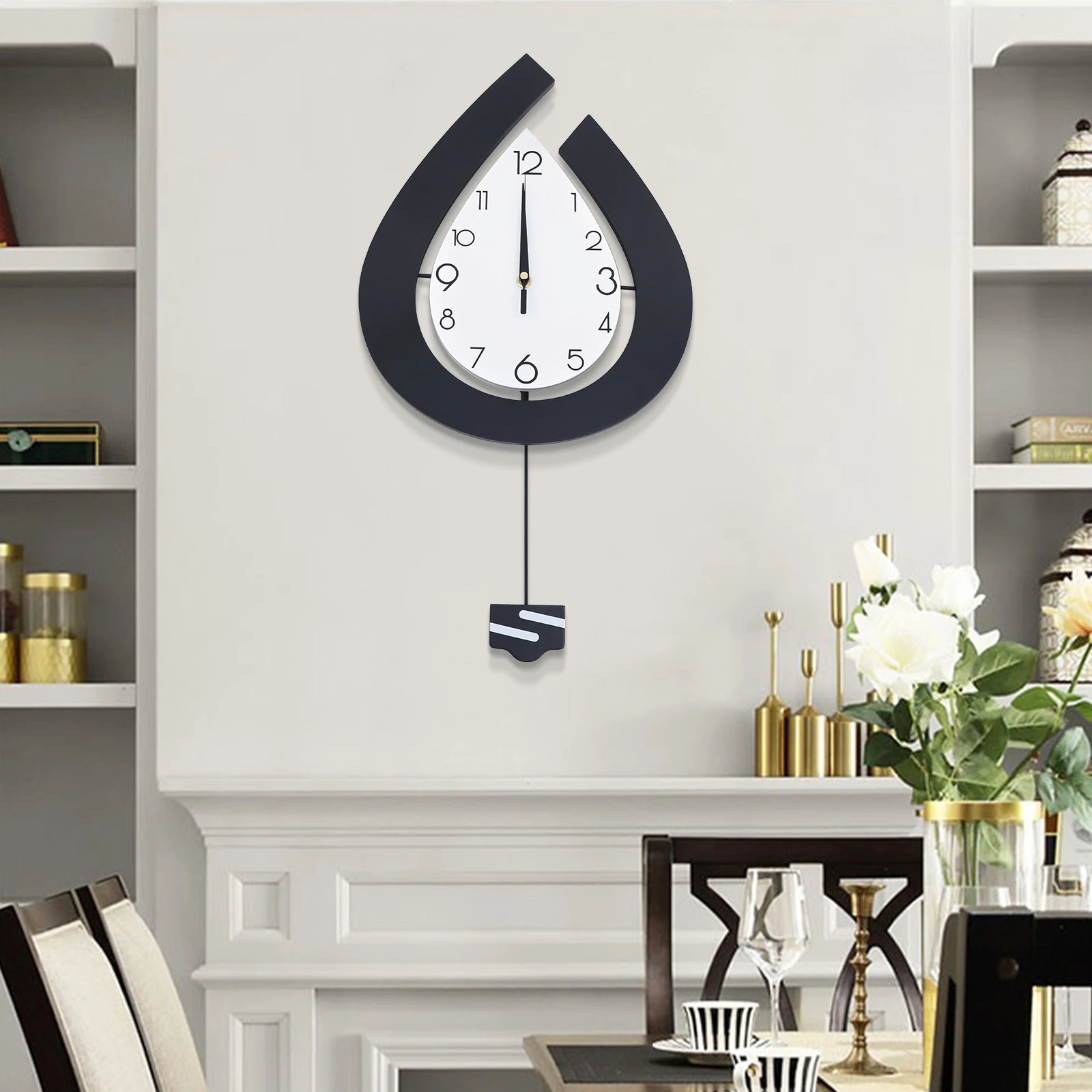 

Large Wall Clock for Living Room Decor Big Pendulum Modern Silent Wall Clock