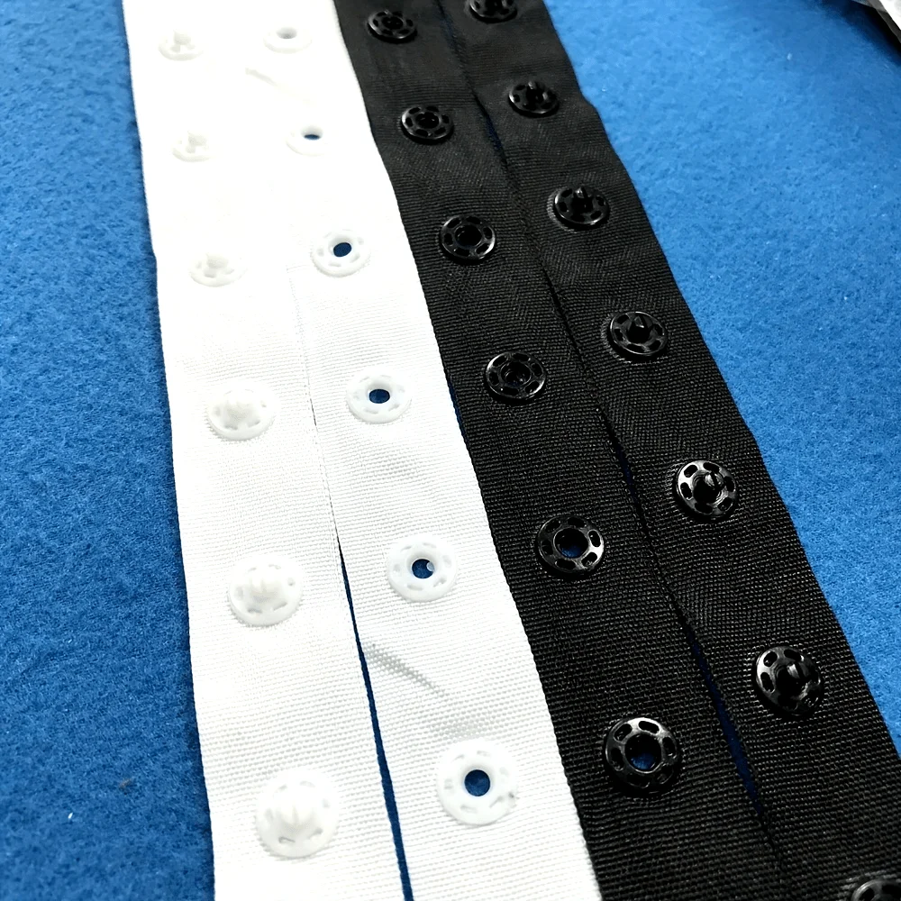 1 meter × 0.8 cm batch nylon with buttons, used for clothing bags, quilts, sewing accessories
