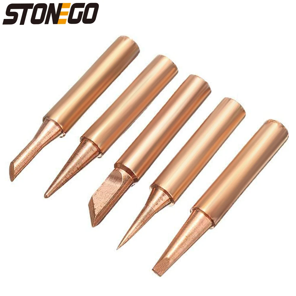 STONEGO 5PCS/10PCS Soldering Iron Pure Copper Soldering Iron Head Inside Hot Bare Copper Electric Soldering Iron Tip