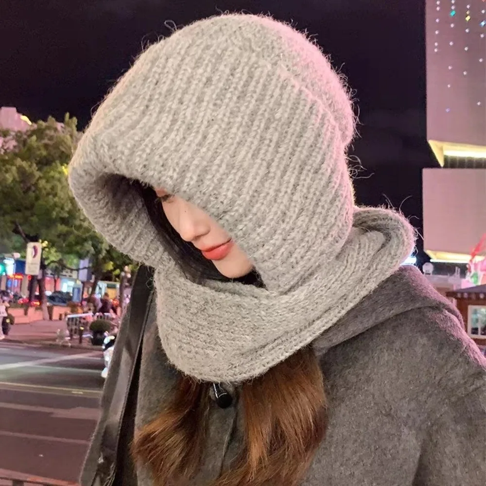 

New 2-in-1 Scarf Mask Integrated Hat Warm Coldproof Pullover Cap Breathable Windproof Neck Warmer Autumn and Winter