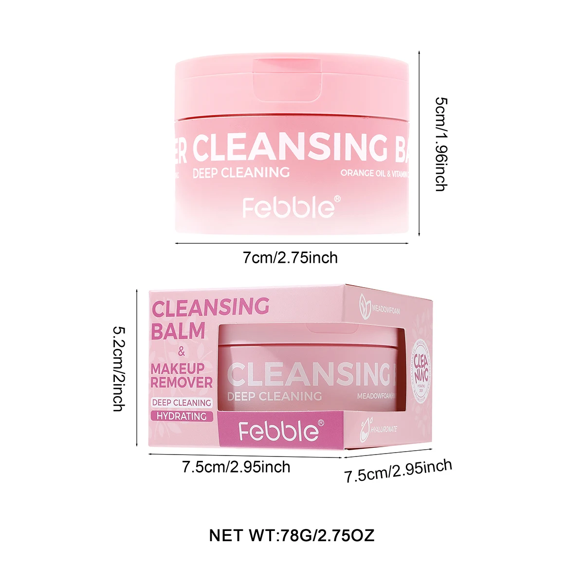 Febble Makeup Remover - Deeply cleansing and moisturizing makeup remover with rose, coconut and orange fragrance