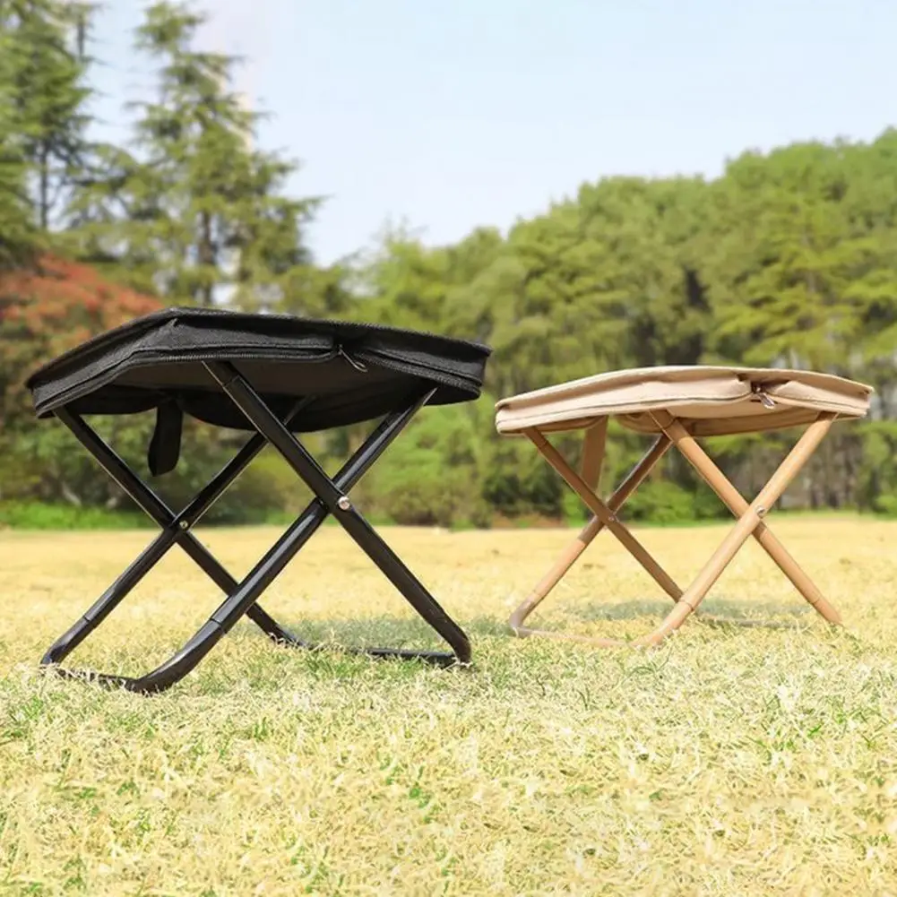 Outdoor Folding Stool With Carry Bag Lightweight Heavy Duty Camping Backpacking Beach Picnic Fishing Collapsible Chair Seat