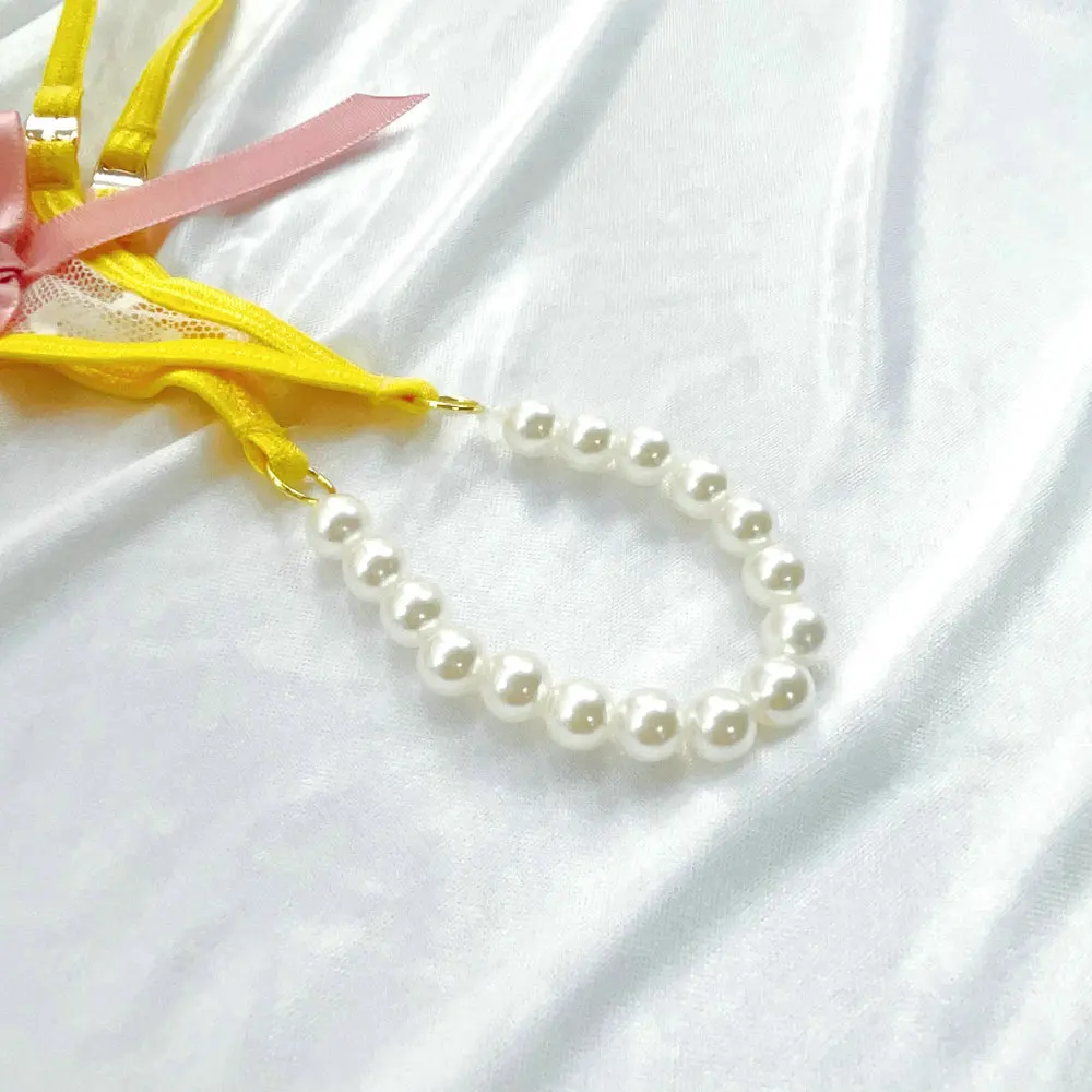 ملابس داخلية مثيرة أصفر صغير Gstring الدانتيل Tback مزدوجة مثلث القوس Peals سيدة سراويل للنساء مايكرو ثونغ تدليك كليكر ثونغ