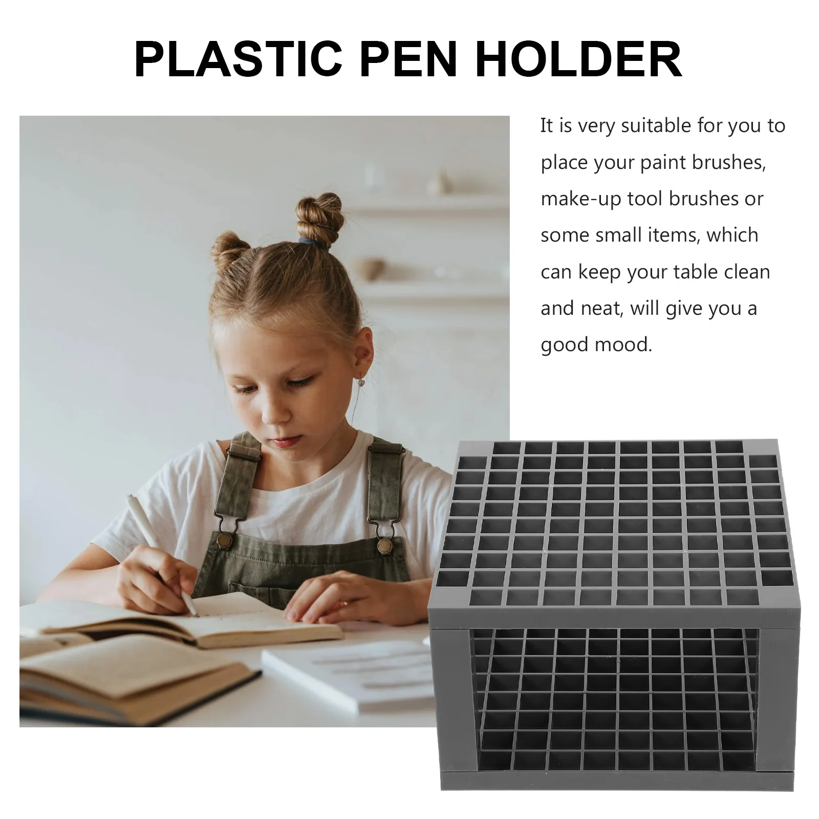 

2Pcs Paintbrush Stand Multi-Holes Pencil Brush Holder Square Desktop Organizer Large Capacity Makeup Brush Holder Pen Tool