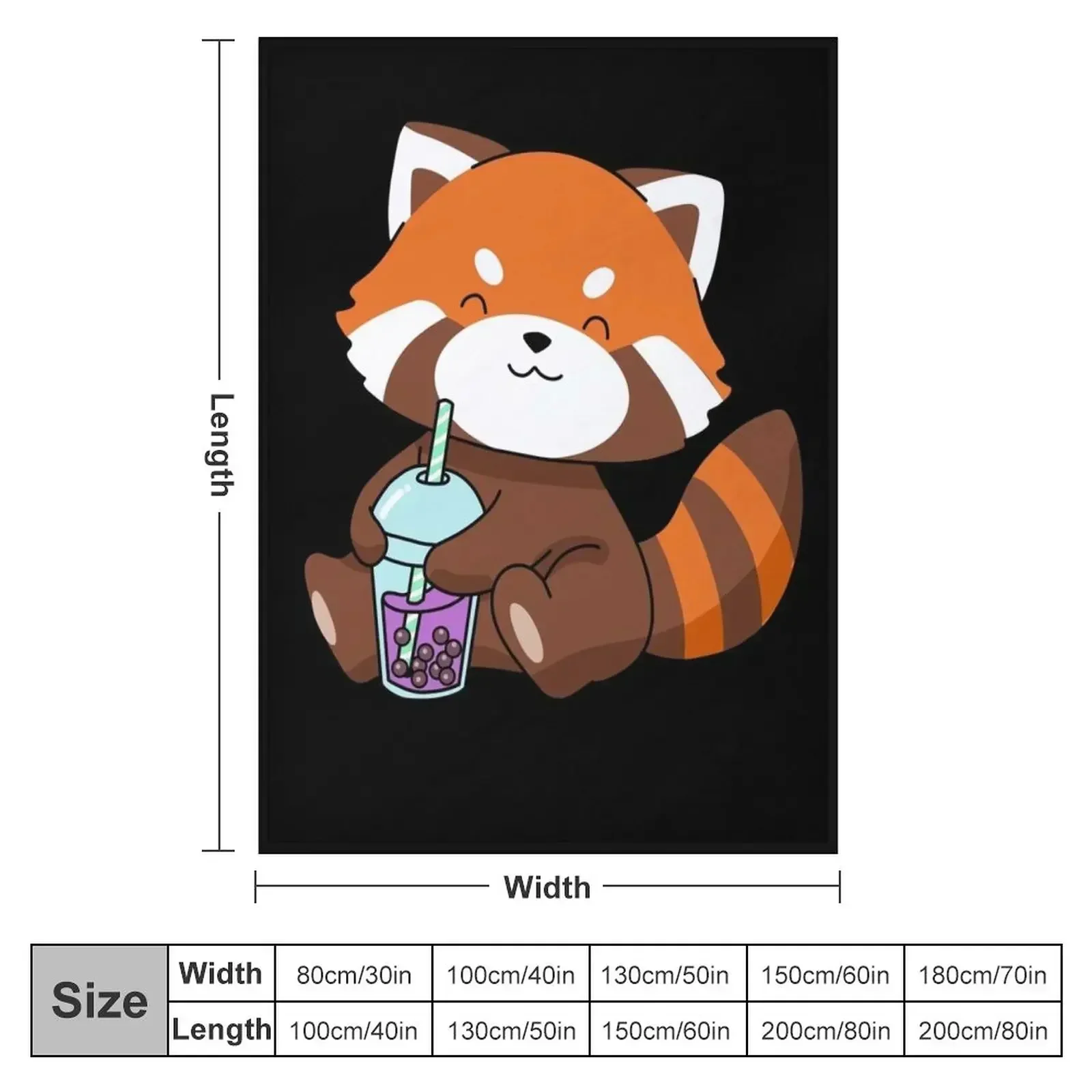 Bubble Tea Gift Girls Red Panda Boba Tea Bubble Tea Throw Blanket Blankets For Sofas Custom Winter beds Blankets