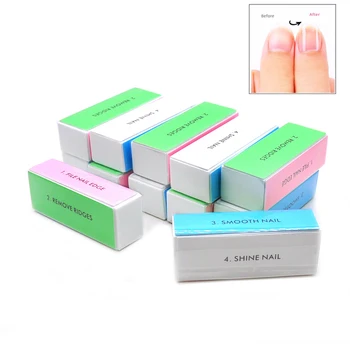 10 pçs bloco de polimento 4 rosto colorido esponja prego buffer arquivos polidor lixar arquivo manicure acessórios ferramentas para cuidados com as unhas