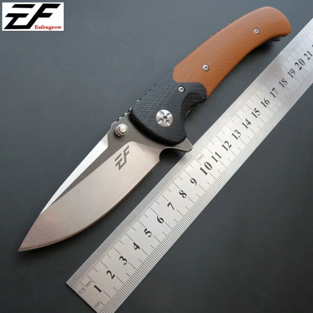 

Eafengrow EF67 Outdoor folding knife D2 steel blade+G10 handle ball bearing Camping hunting tool knife fruit knife