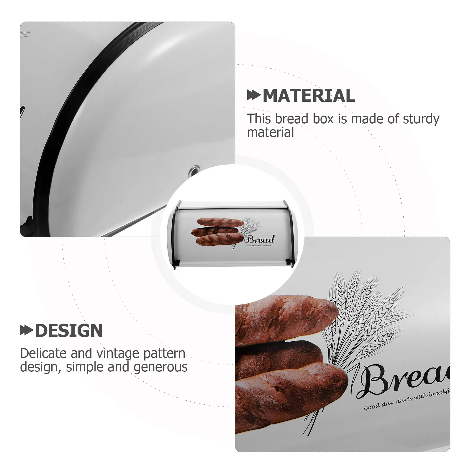 

Bread Box Iron Sturdy Vintage Kitchen Countertop Organizer Storage Container for Bread Snacks Fresh Food Bin Kitchen Organizer