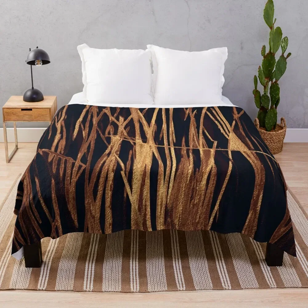 Glamorous copper stalks Throw Blanket Hair Thermal Decoratives Blankets