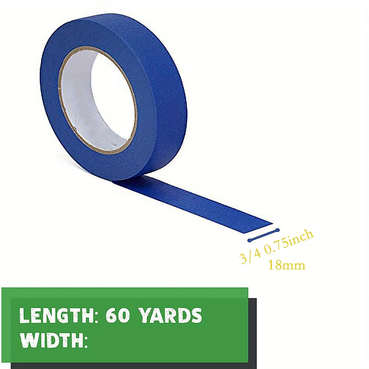 Blauwe schilderstape, 1/2 inch, 3/4 inch, 1 inch, 2 inch, Multi Size Painting Masking Tape, Clean Release Paper Tape voor thuis
