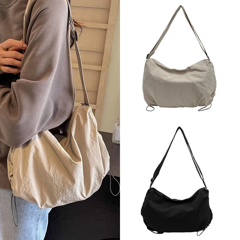 Bolso de Hombro Estilo Japonés de Nylon para Mujer, Bolso Deportivo Tipo Satchel, Nueva Colección 2025, Gran Capacidad, para ...