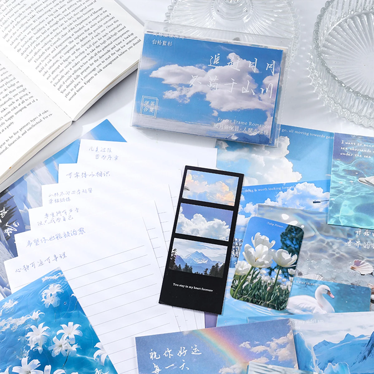 26枚入り/箱 暖かい風景のグリーティングカード、封筒と便箋セット、感謝や祝福のメッセージを書くのに適しています