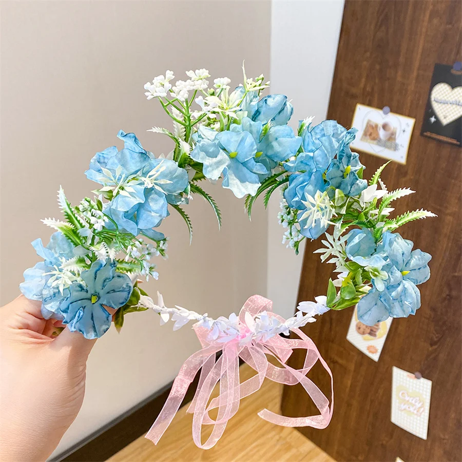 Couronne de princesse forêt pour enfants, bandeau, robe à fleurs pour filles, tête de mariage, accessoires pour cheveux de belles filles