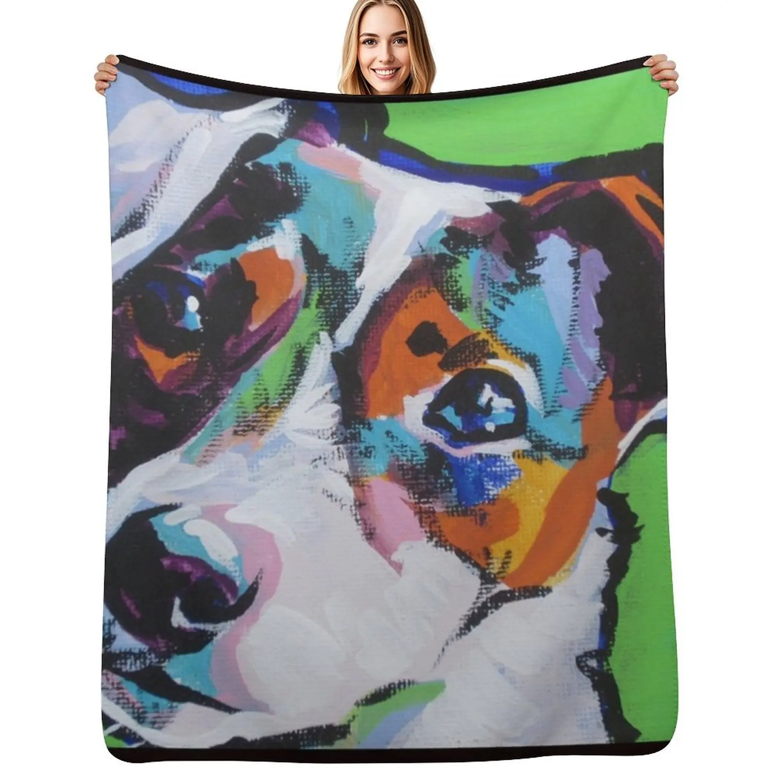 Jack Russell Terrier Dog Art Throw Blanket Stuffeds Plush Shaggy Blankets For Bed Summer Vintage Blankets