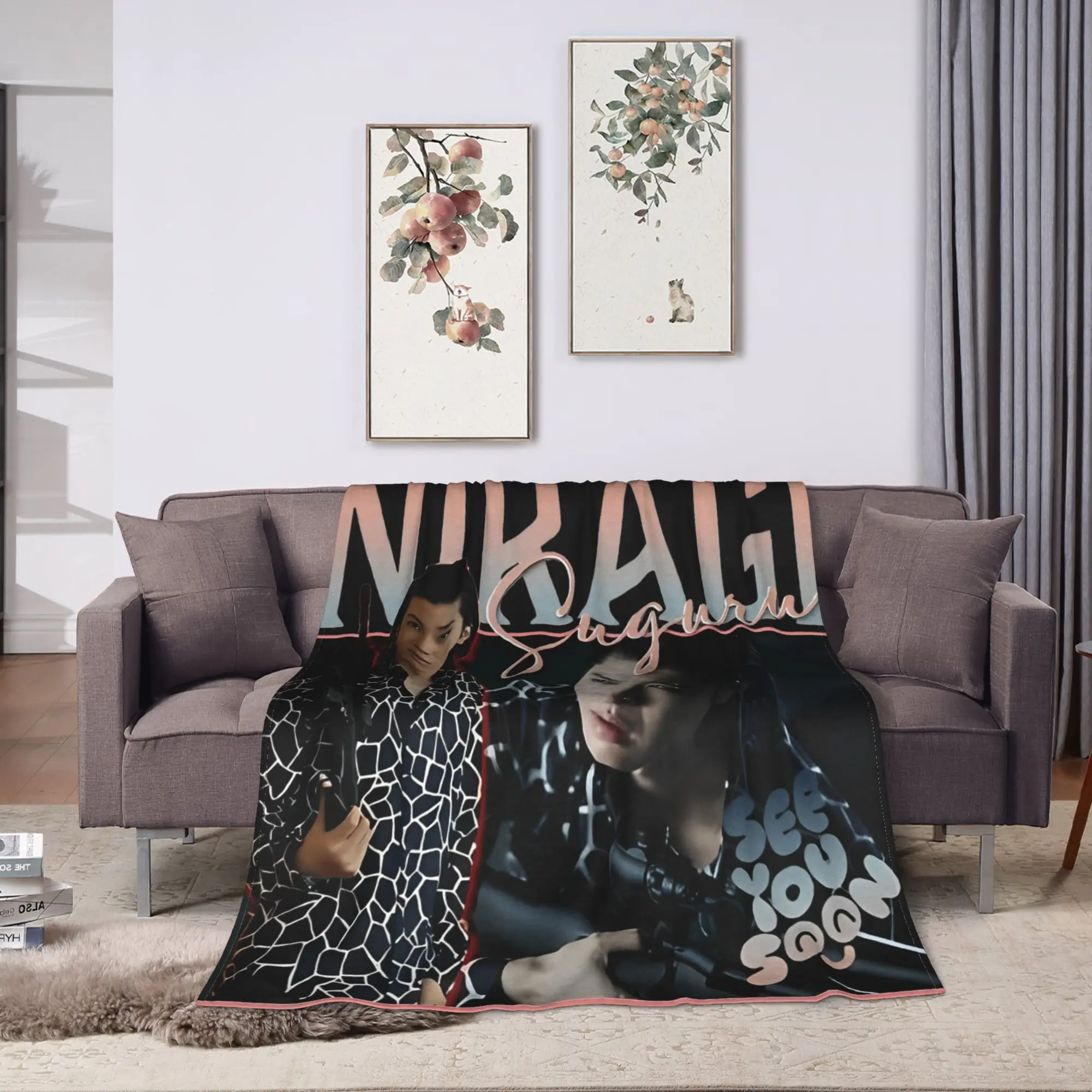 Niragi Suguru  Alice in Borderland Blanket  Travel Flannel Throw Blanket For Bedroom Soft Warm Design Quality Bedspread