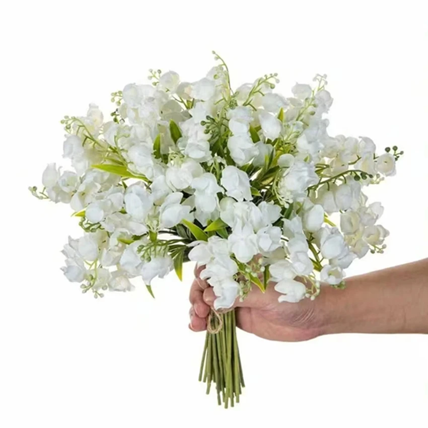 10 قطعة زهرة اصطناعية كانتربري أجراس عيد الميلاد غرفة المنزل طاولة طعام ديكور في الهواء الطلق حديقة بونساي احتفالي الزفاف زهرية حشو #3