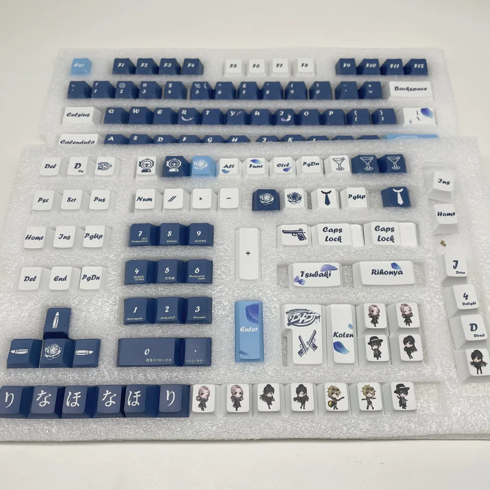 Imagem -06 - Indigo Bullet Keycap para Teclado Gaming Mecânico Faça Você Mesmo Design Personalizado Perfil Cereja Dye Sublimação Pbt 158 Chaves