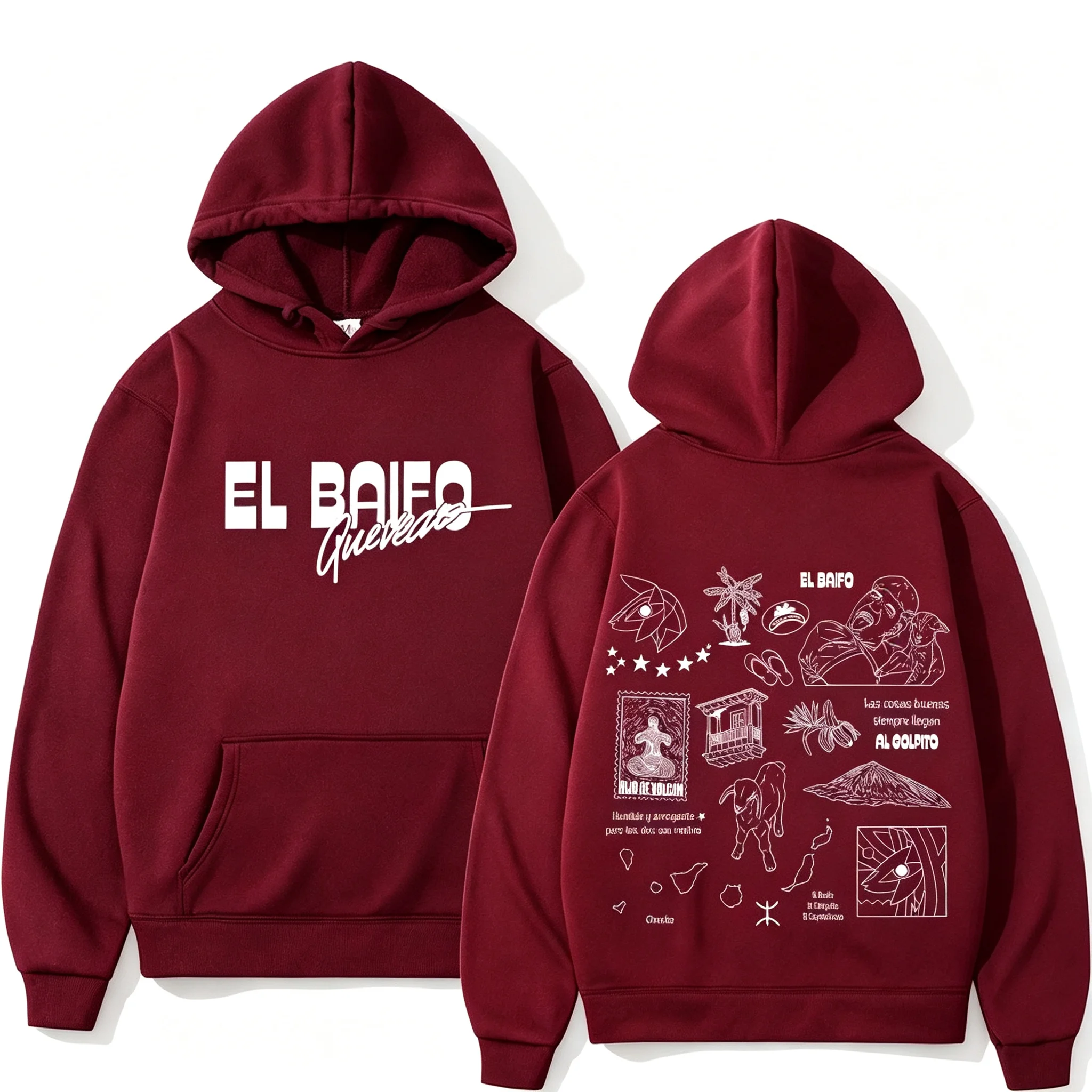QUEVEDO EL BAIFO Album 2026 Tour Grafik-Hoodies für Herren und Damen, Hip-Hop-Pullover, Herbst-Winter, locker geschnitten, lässig, hochwertige Sweatshirts – Detail 16