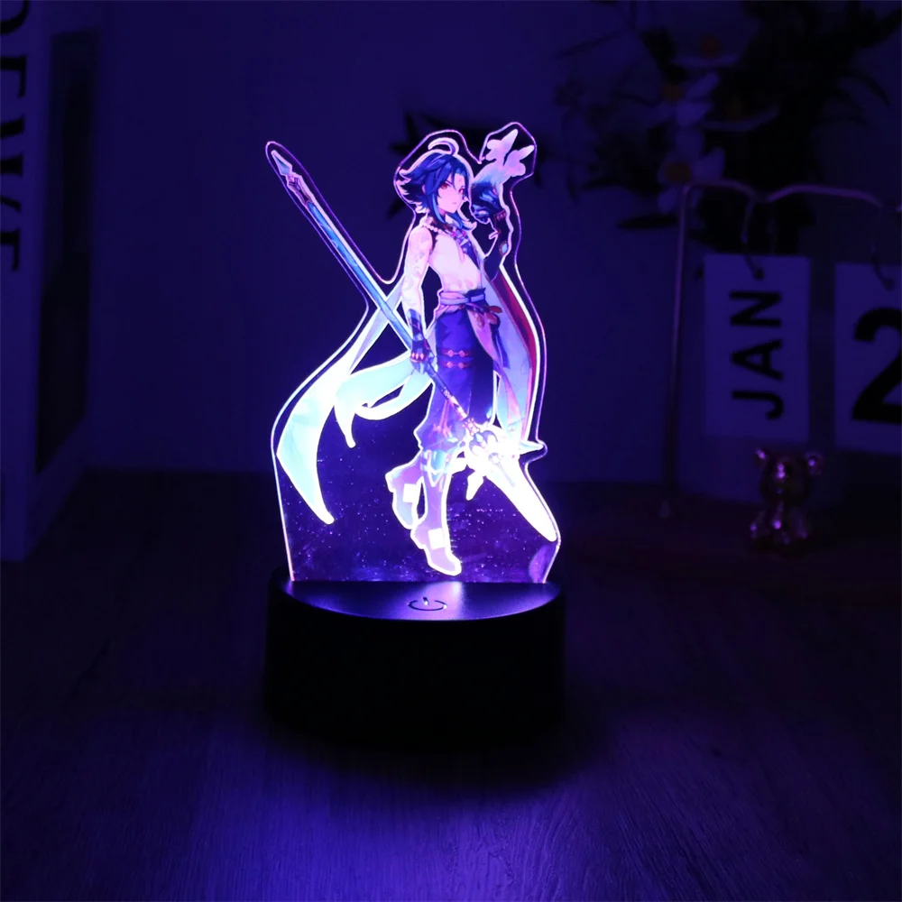 Genshin Impact 3D Lamp Anime LED Night Light Decorative Smart Touch dreamcast for Bedroom Home Decoration Valentine\'s Day Gift