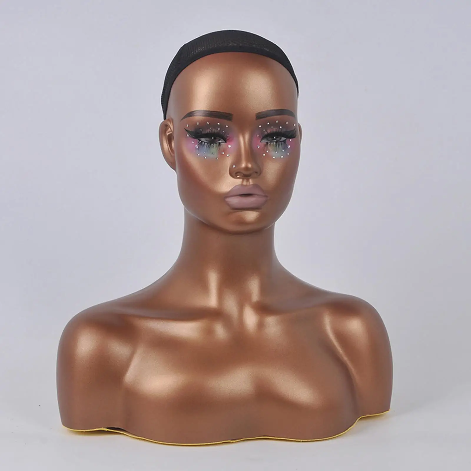 

Female Mannequin Head with Shoulder Model for Wig Making Headset Necklace