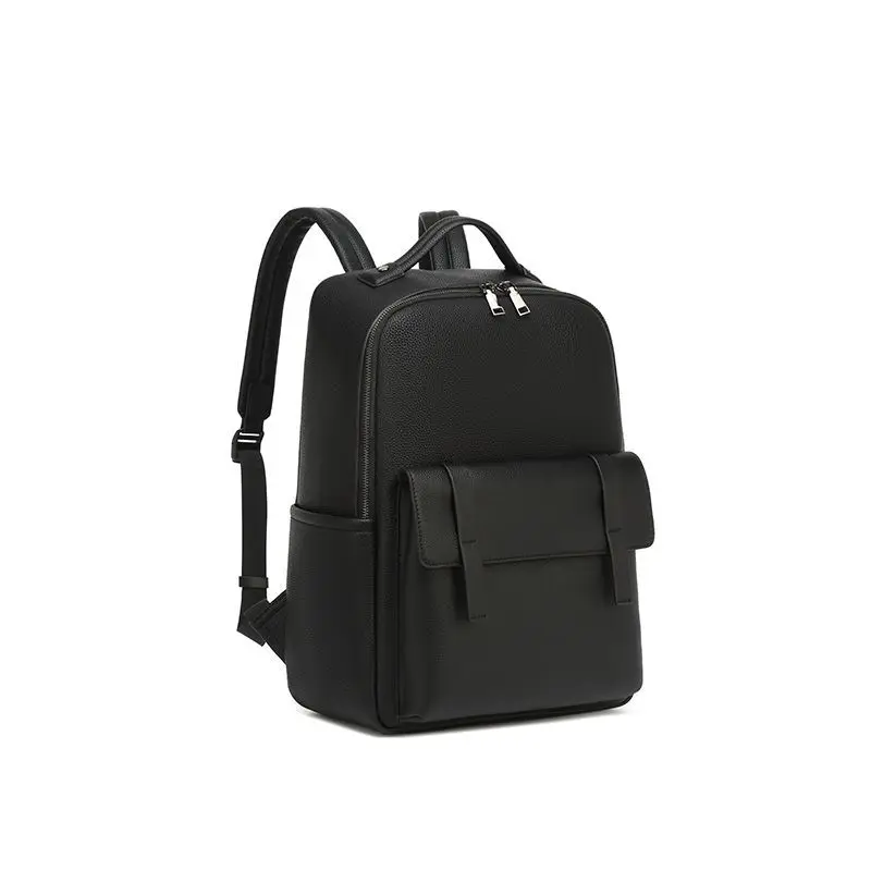 2025 nueva moda marca de lujo de cuero genuino de vaca mochilas para mujer señoras chica estudiante 14 pulgadas mochila de diseño Casual