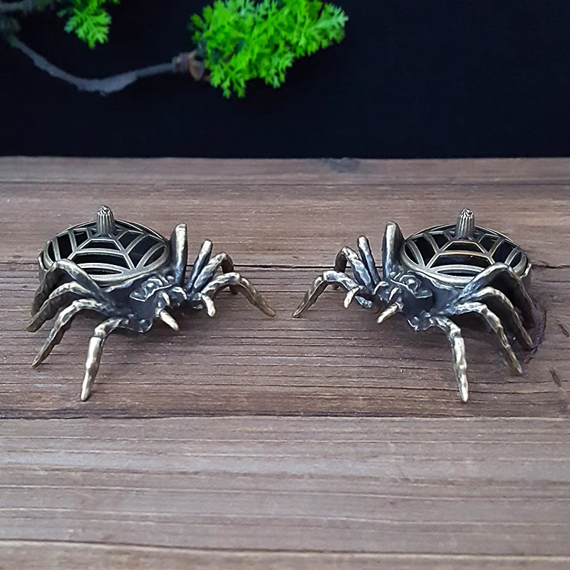 Creative Spider Shaped Incense Burner Buddhist Home Office Decor Utensils Incense Burner Archaic Copper Alloy House Furnishings