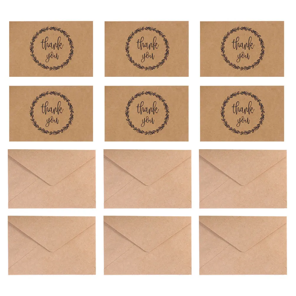 

20pcs Thank You Cards Kraft Paper Blessing Greeting Cards For Thanksgiving Festival Party Supplies Gift Card Invitations