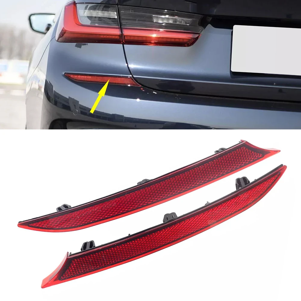 

For BMW 3 G20 G28 320 325 330 340 2018 2019 2020 2021 Car Rear Bumper Reflectors 63148074229 63148074230 596352107461D BM1184122