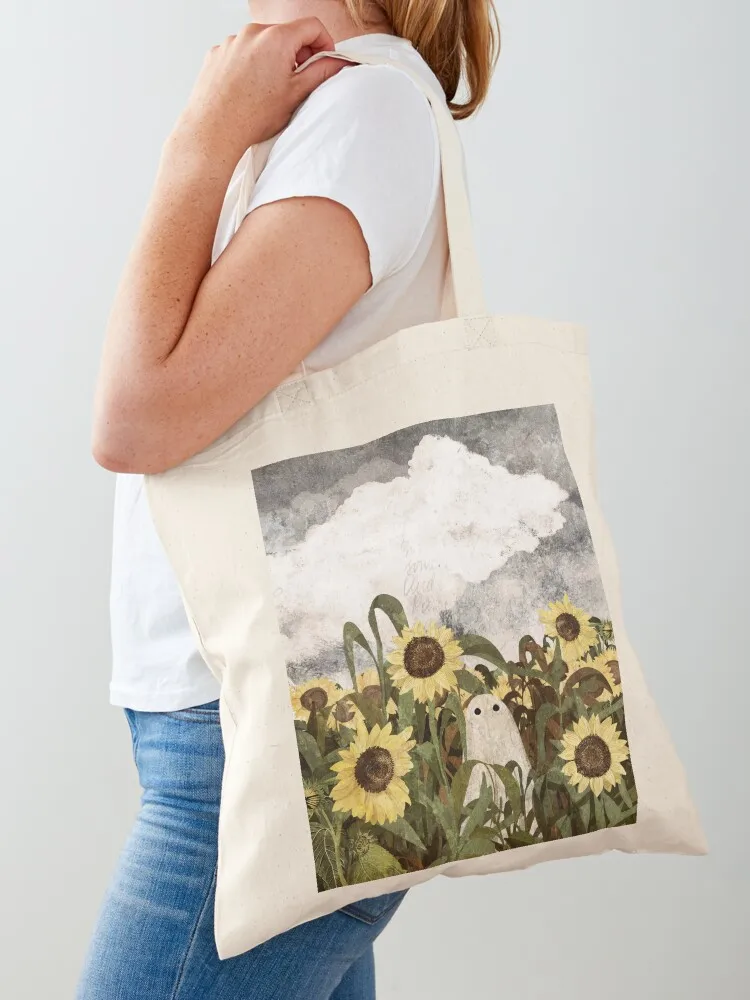 There's A Ghost in the Sunflower Field Again... Tote Bag tote bag men's cute pouch bag eco folding