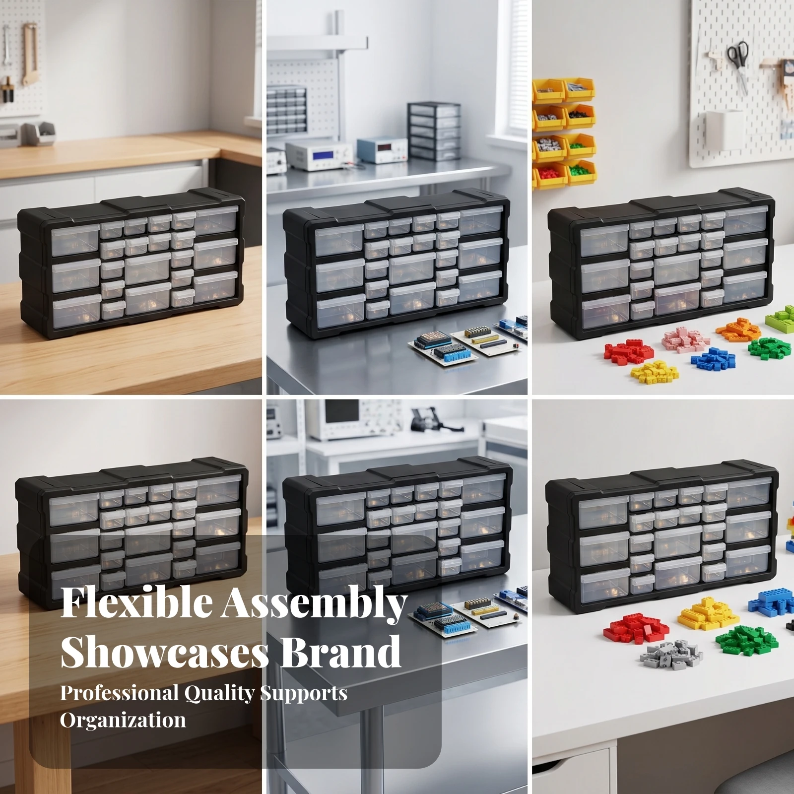 Transparent Drawers Multi-Drawer Organizer 22-Drawer Cabinet