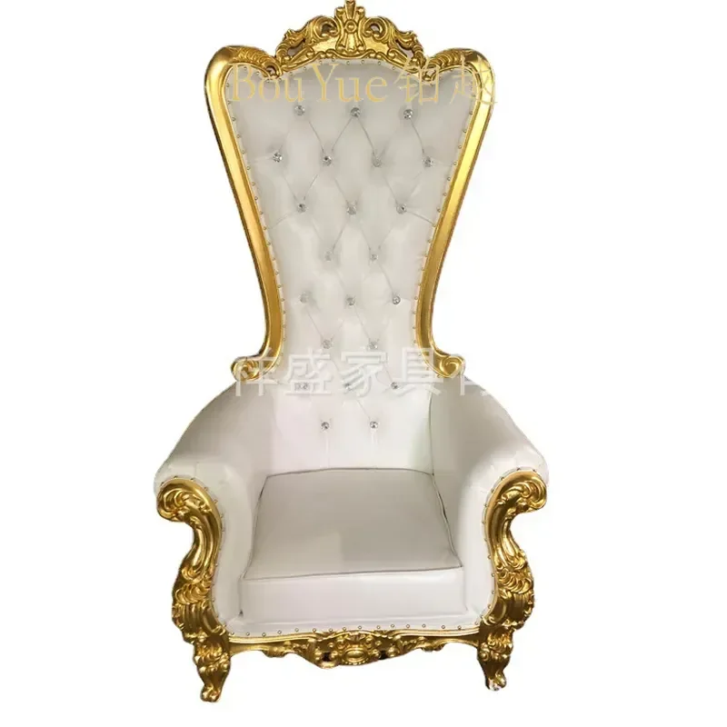 Luxury Mermaid Queen Chair Solid Wood High Back Wedding Throne for Bride Groom Hotel Lobby Elegant Banquet Seating Furniture