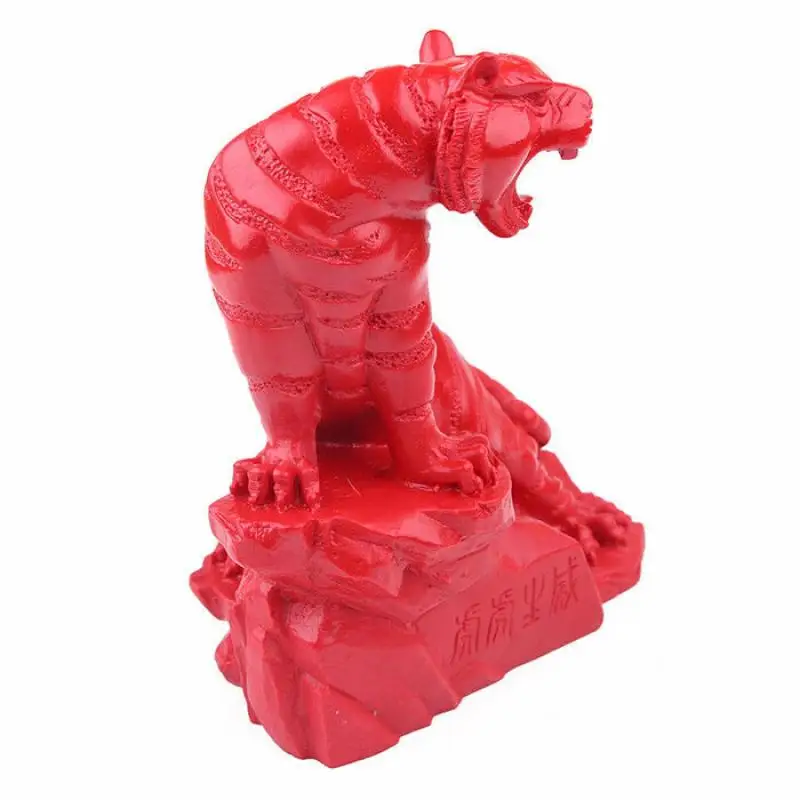 Imagem -02 - Chinês 100 Natural Cinábrio Vermelho Jade Mão-esculpida Tigre Estátua Luguo