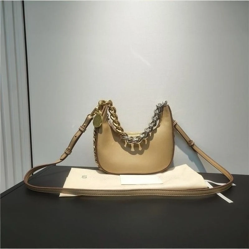 

2026 High-end new pull-up chain crossbody half-moon shoulder bag versatile fashion shoulder underarmgenuine leather bag