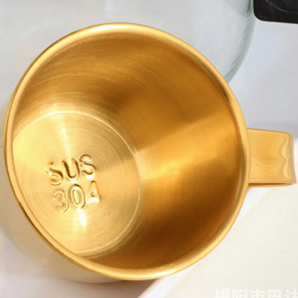 Portable 60ml 304 Stainless Steel Tea Cup with Handle Anti-fall Juice Cup Small Capacity Coffee Mug Outdoor
