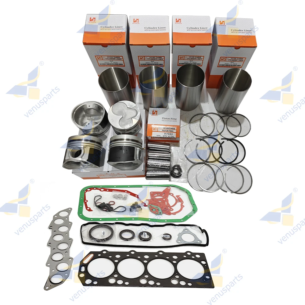 D4BB H100 Overhaul Rebuild Kit For Hyundai D4BA Piston Rings Cylinder Liner Full Gasket Set 23410-42701 Engine Repair Parts