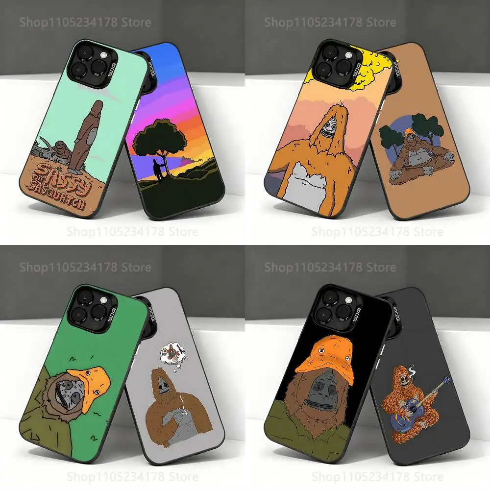 

S-Sassy The Sasquatch Phone Case For iPhone 17,16,15,14,13,12,11,Pro,XS,Max,Plus,Mini,SE4,E Black Matte Shockproof Cover